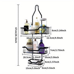 Rust-Proof Metal Shower Caddy Bathroom Storage Organizer