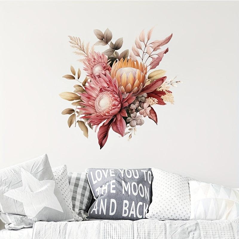 Colorful Flower Toilet Stickers Bathroom Decoration Decal