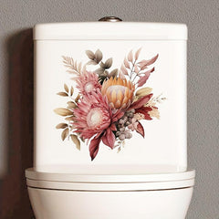 Colorful Flower Toilet Stickers Bathroom Decoration Decal