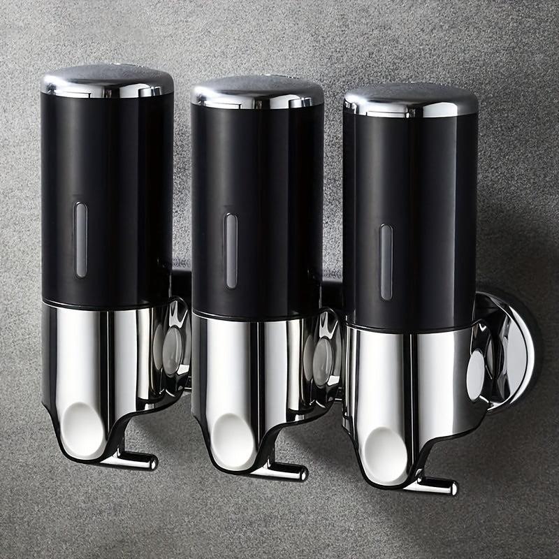 3-in-1 Wall Mounted Manual Soap Dispenser for Bathroom Bath