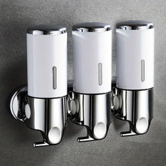 3-in-1 Wall Mounted Manual Soap Dispenser for Bathroom Bath