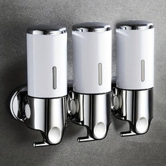 3-in-1 Wall Mounted Manual Soap Dispenser for Bathroom Bath