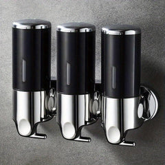 3-in-1 Wall Mounted Manual Soap Dispenser for Bathroom Bath