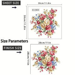 Plant Flower Pattern Toilet Lid Decal Wall Sticker Bathroom Decor