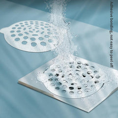 15 Disposable Shower Drain Mesh Stickers - Hair Catcher for Shower Floor