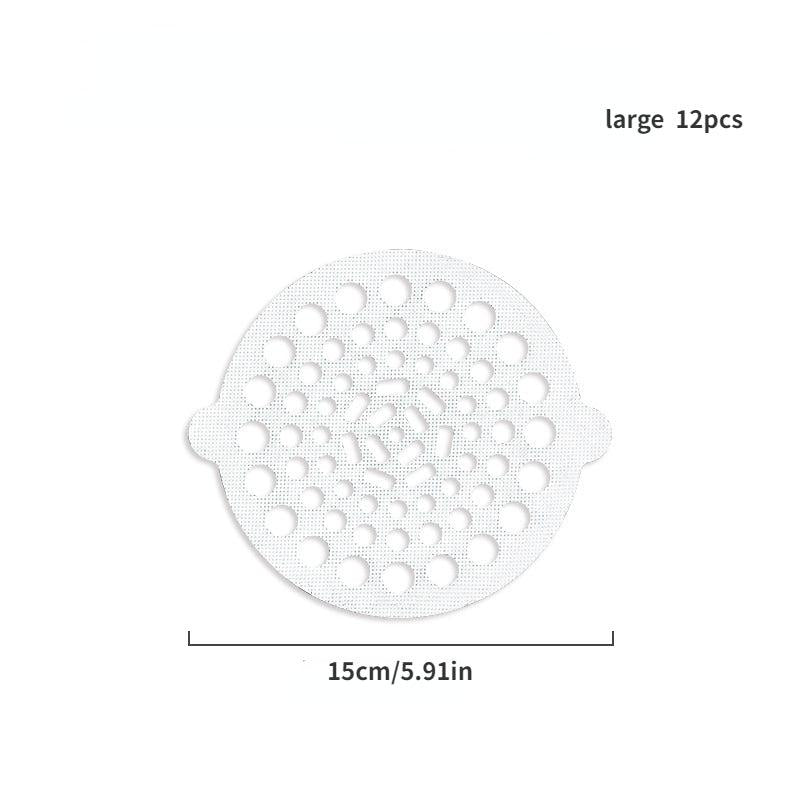 15 Disposable Shower Drain Mesh Stickers - Hair Catcher for Shower Floor