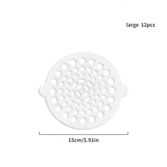 15 Disposable Shower Drain Mesh Stickers - Hair Catcher for Shower Floor