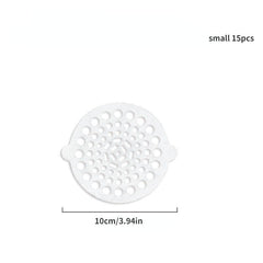 15 Disposable Shower Drain Mesh Stickers - Hair Catcher for Shower Floor