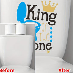 Funny Letter Graphic Toilet Lid Decal Self Adhesive Wall Sticker