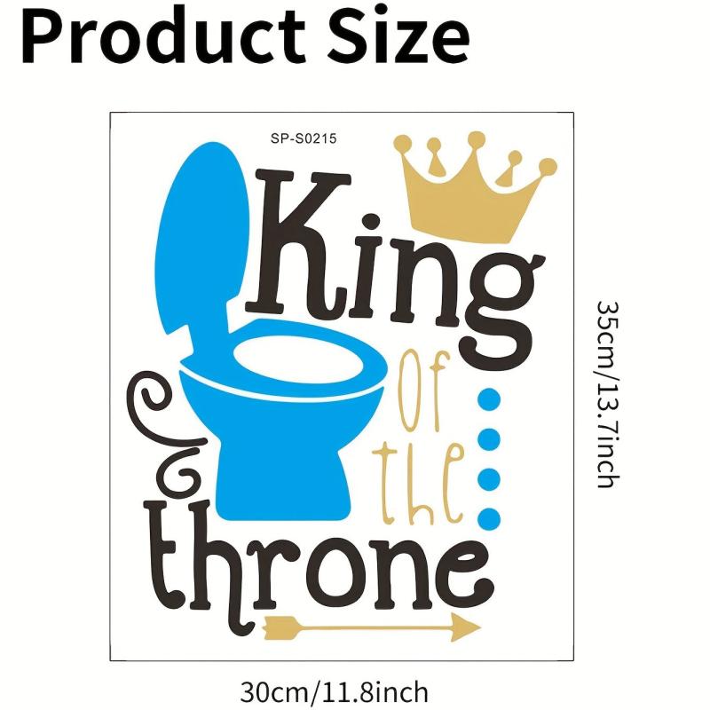Funny Letter Graphic Toilet Lid Decal Self Adhesive Wall Sticker