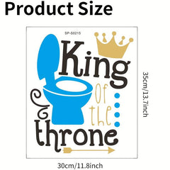 Funny Letter Graphic Toilet Lid Decal Self Adhesive Wall Sticker