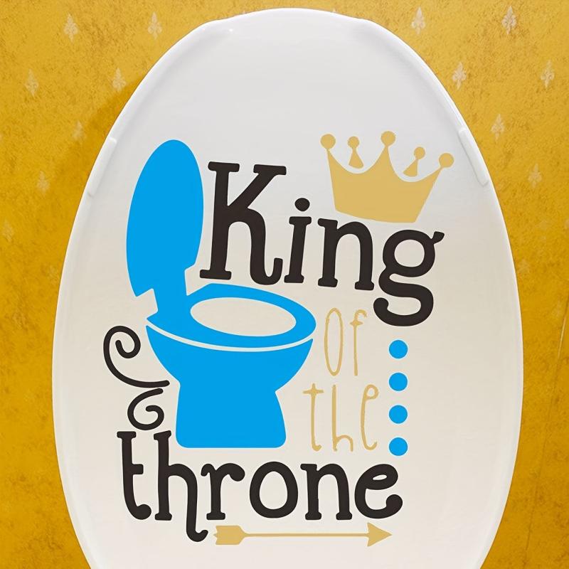 Funny Letter Graphic Toilet Lid Decal Self Adhesive Wall Sticker
