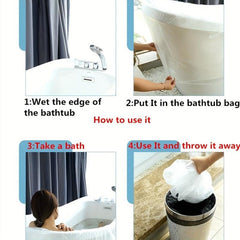 Disposable Bathtub Cover Liner Large Bathtub Liner Plastic Bathtub Cover