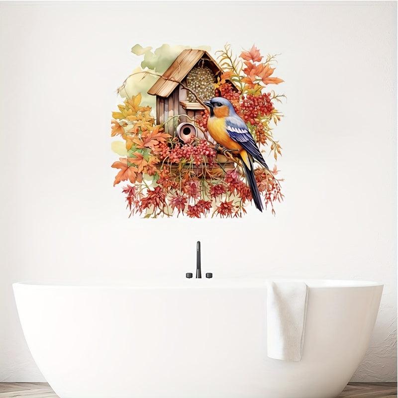 Bird Toilet Stickers Bathroom Decoration Decal Romantic Wind Stickers
