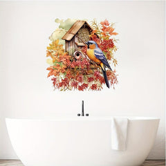 Bird Toilet Stickers Bathroom Decoration Decal Romantic Wind Stickers