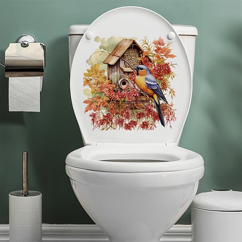 Bird Toilet Stickers Bathroom Decoration Decal Romantic Wind Stickers