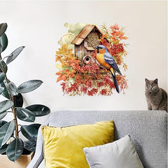 Bird Toilet Stickers Bathroom Decoration Decal Romantic Wind Stickers