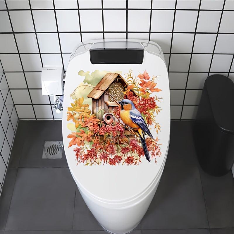 Bird Toilet Stickers Bathroom Decoration Decal Romantic Wind Stickers
