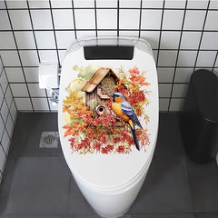 Bird Toilet Stickers Bathroom Decoration Decal Romantic Wind Stickers