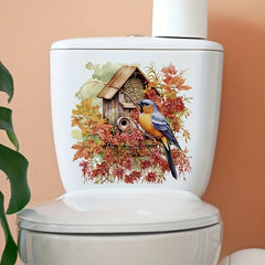 Bird Toilet Stickers Bathroom Decoration Decal Romantic Wind Stickers