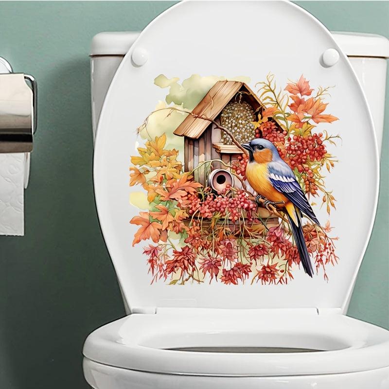 Bird Toilet Stickers Bathroom Decoration Decal Romantic Wind Stickers