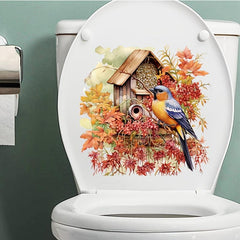 Bird Toilet Stickers Bathroom Decoration Decal Romantic Wind Stickers