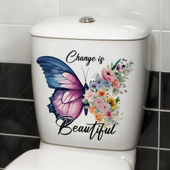 1pc Purple Butterfly Toilet Sticker Self-Adhesive Bathroom Decoration Tool