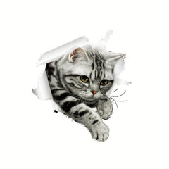 Cat Pattern Toilet Lid Decal Self Adhesive Wall Sticker