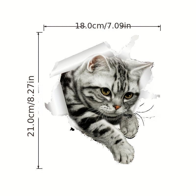 Cat Pattern Toilet Lid Decal Self Adhesive Wall Sticker