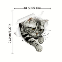 Cat Pattern Toilet Lid Decal Self Adhesive Wall Sticker
