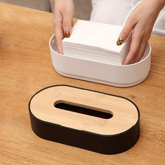 Wooden Cover Toilet Paper Storage Box Multifunctional Tissue Holder