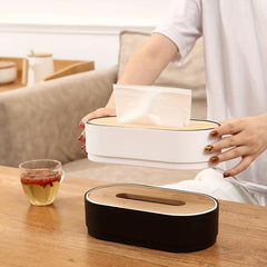 Wooden Cover Toilet Paper Storage Box Multifunctional Tissue Holder