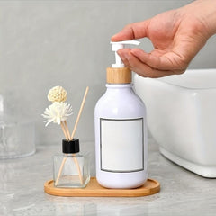Bamboo & Wood Pallets for Shampoo Bottles - Oval, Rectangular, Circular