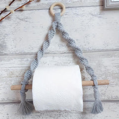 Boho Colorful Hand Woven Wall Hanging Toilet Paper Holder
