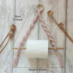 Boho Colorful Hand Woven Wall Hanging Toilet Paper Holder