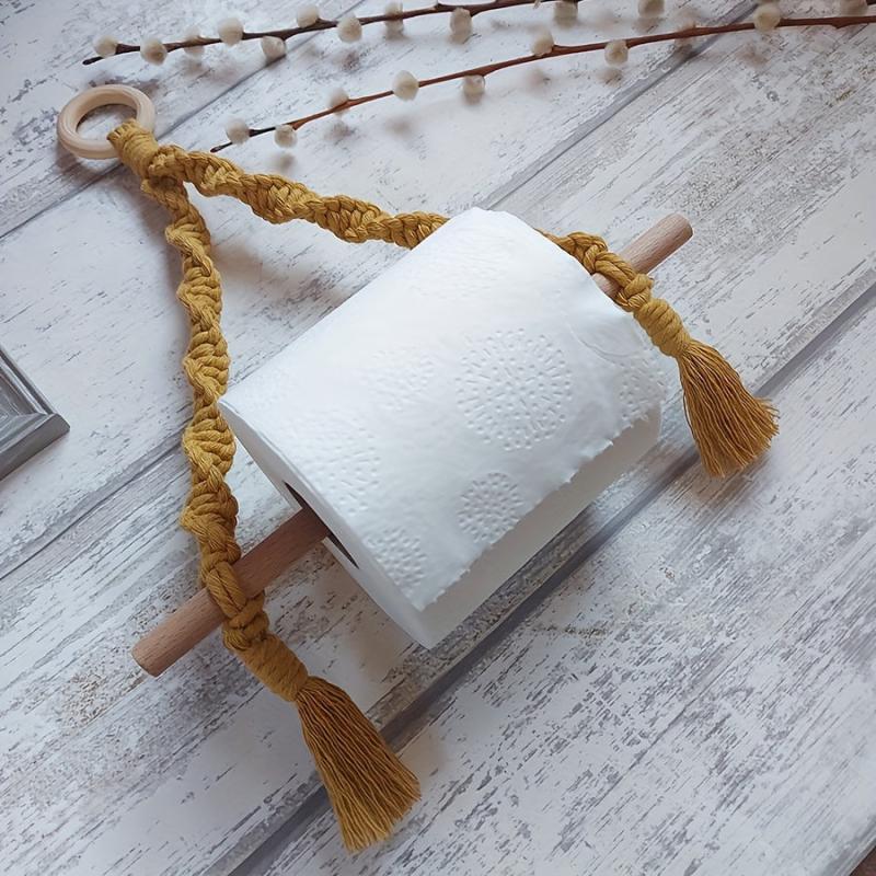 Boho Colorful Hand Woven Wall Hanging Toilet Paper Holder