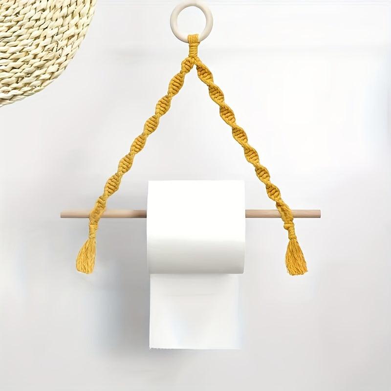 Boho Colorful Hand Woven Wall Hanging Toilet Paper Holder