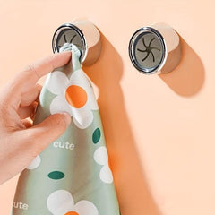 Round Towel Holder Wall Mounted Rag Plug Hook Bathroom Accessories