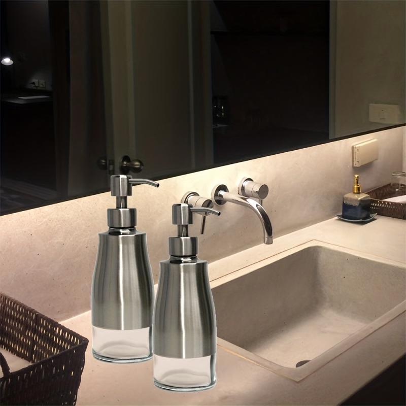 300ml Soap Dispenser Stainless Steel Glass Shampoo Pump Bottle
