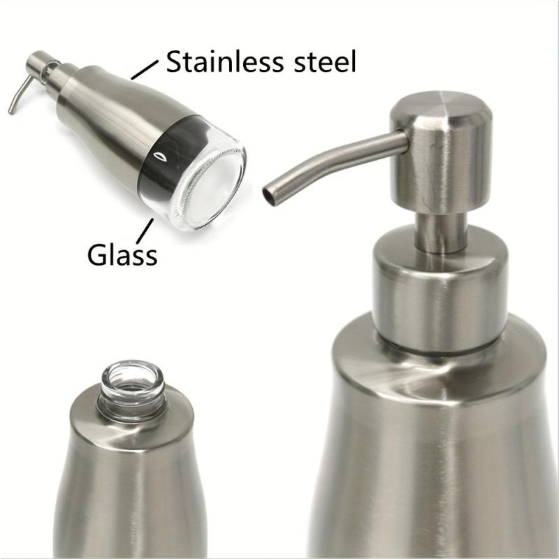 300ml Soap Dispenser Stainless Steel Glass Shampoo Pump Bottle