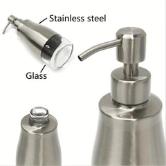 300ml Soap Dispenser Stainless Steel Glass Shampoo Pump Bottle