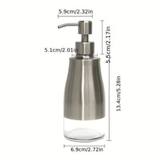 300ml Soap Dispenser Stainless Steel Glass Shampoo Pump Bottle