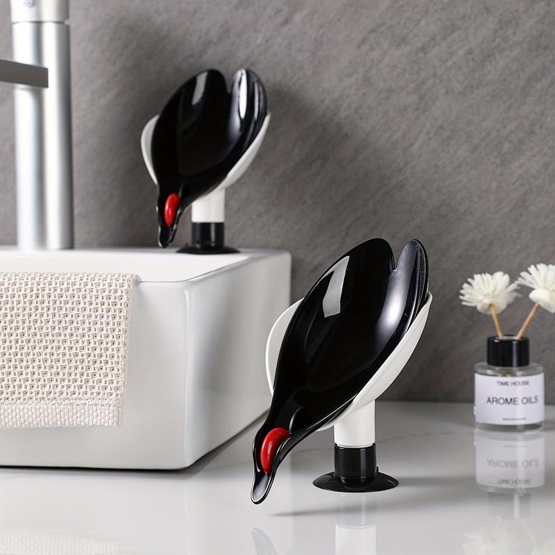 Red Crowned Crane Soap Dish Self Draining Detachable for Bathroom Kitchen