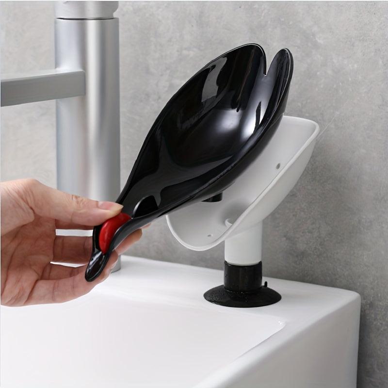 Red Crowned Crane Soap Dish Self Draining Detachable for Bathroom Kitchen