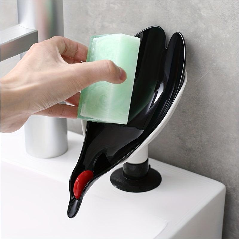 Red Crowned Crane Soap Dish Self Draining Detachable for Bathroom Kitchen