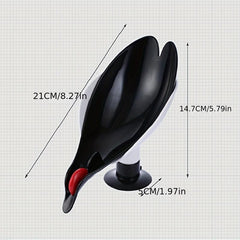 Red Crowned Crane Soap Dish Self Draining Detachable for Bathroom Kitchen