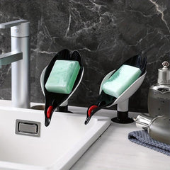 Red Crowned Crane Soap Dish Self Draining Detachable for Bathroom Kitchen