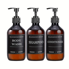3pcs Soap Dispenser Set Countertop Lotion Bottle Bathroom Liquid Soap Dispenser