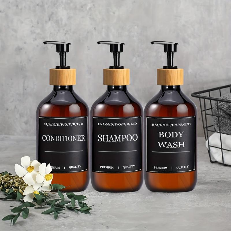 3pcs Soap Dispenser Set Countertop Lotion Bottle Bathroom Liquid Soap Dispenser