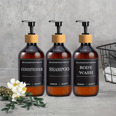 3pcs Soap Dispenser Set Countertop Lotion Bottle Bathroom Liquid Soap Dispenser